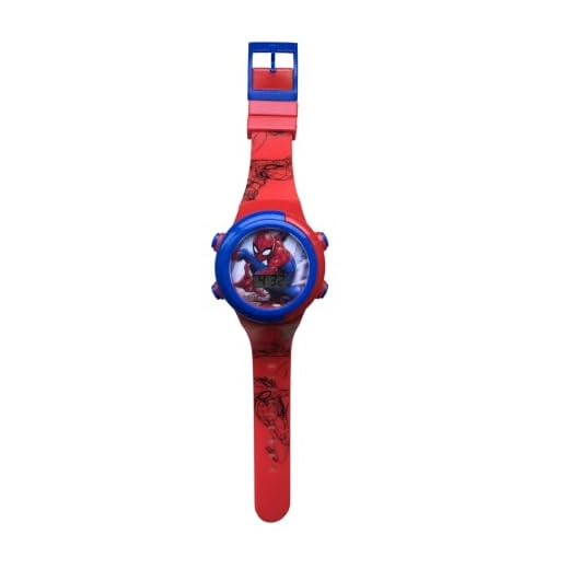 Marvel Relógio de quartzo para meninos com pulseira de plástico, vermelho, 16,5 (modelo: SPD4480)