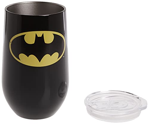 Image of Spoontiques 16951 Batman Logo Stainless Tumbler, One Size, Black