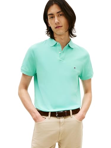 Image of Tommy Hilfiger Men's Short Sleeve Polo Shirts in Regular Fit With Stretch and Organic Pique Cotton