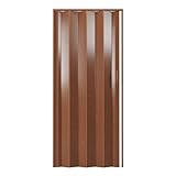 48' W Premium Foldable Accordion Doors, Double Walled Heavy Duty Folding Doors for Interior, Privacy Room Divider, Walnut