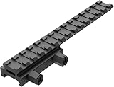 14-Slot Picatinny Rail Riser Mount, (1'/0.83'/0.5' Height), 5.7' Length Flat Top Mount Adapter and Riser Mount (Low - 0.5') (MT050-14)