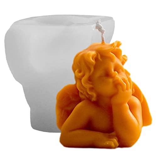 Topys Multi-Style Angel Candle Moulds, Cupid Little Angel Silicone Molds, Baby Angel Candle Silicone Mold For Handmade Chocolate Decoration Gypsum Aromatherapy Soap Resin（A） #TOP15