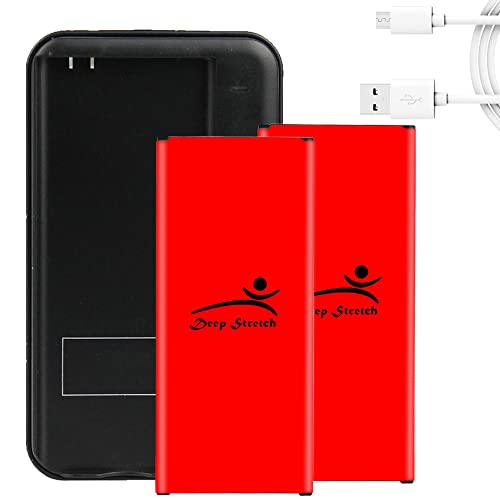 Large Capacity Upgraded 2X 5300mAh Rechargeable Battery Travel Dock Wall Home Charger Cable Compatible with Samsung Galaxy Note 4 N910 SM-N910T Phone