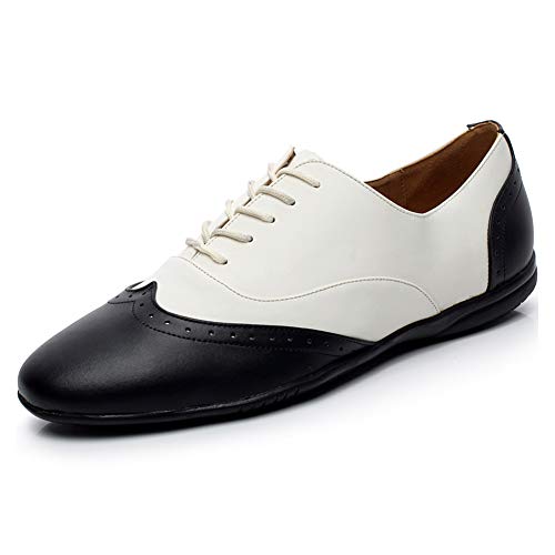 HIPPOSEUS Men's Latin Ballroom Dance Shoes Rubber Sole Wedding Party Dance Pums White,Model 9015,9.5 D(M) US