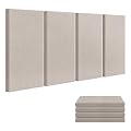 23.62" X 11.81" X 2" Fiberglass Wall Panel, 4 Pack Acoustic Panels, Acoustic Panels Sound Absorbing for Office, Studio, Home Theatre - Linen
