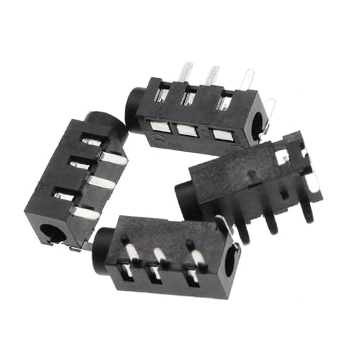 Conector de Audio de 3.5 mm PJ320A Jack Hembra de 4 Pines para Placa PCB 10 Piezas 2