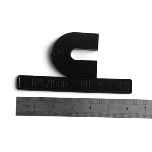 Image of Pair Set Compatible with Cummin Turbo Emblem 3D Fender Badges Nameplate for 2500 3500 (Matte Black)