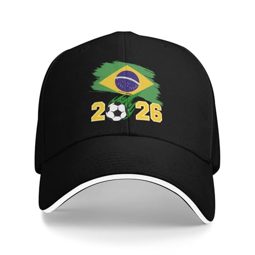 DJNGN Casquette 6 étoiles Brésil 2026 Supporter Brésil Football Coupe du Monde 2026