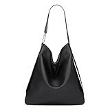 TEBIEAI Damen Handtaschen Frauen Schultertaschen PU-Leder Bowlingtaschen Umhängetaschen TEDE84100 Schwarz