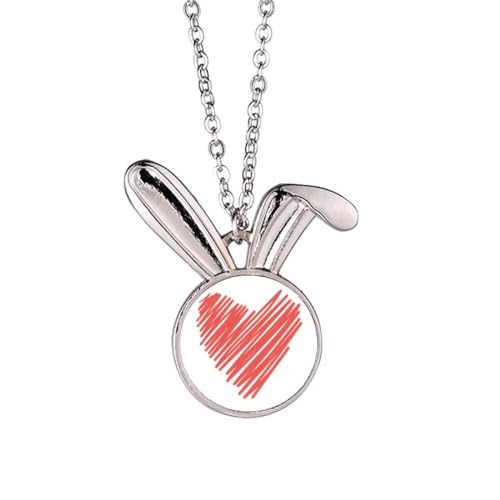 Collier lapin cœur graffiti pour la Saint-Valentin, symbole d'un amour tendre et passionné