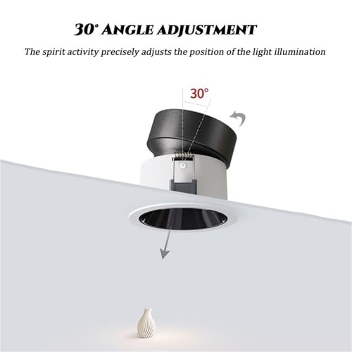 Foco de aluminio redondo 5W con óptica antideslumbrante profunda regulable 4