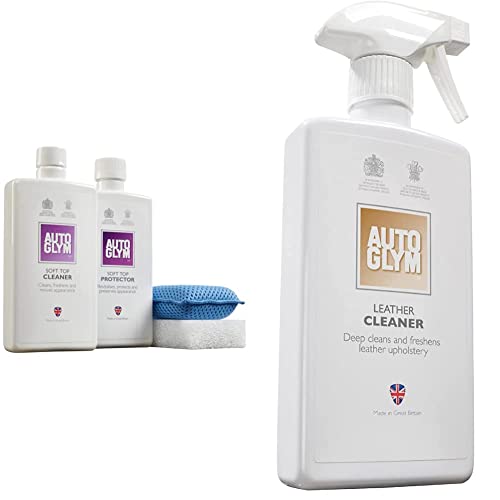 Autoglym Soft Top Clean & Protect Complete Kit & LC500 Leather Cleaner, 500ml
