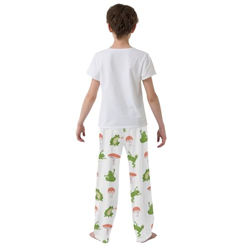 Boys' Pants Green Frogs Red Wild Mushrooms Long Bottoms Jogger Pants Elastic Waist Trousers with Pockets S-XL3
