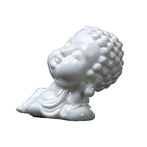 Yuanjiashop Feng Shui Dekor Keramik Sleeping Buddha, Reclining Buddha, Auto Dekorationen, Cute Little Tathagata Buddha, Auto Tresor, Auto-Dekoration Vermögens-Wohlstandsstatue (Color : A) Cover