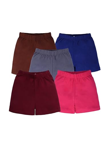 Image of KiddoPanti Girls Cycling Shorts Pack of 3 | Soft & Stretchy Cotton Spandex | Comfortable Fit with Elastic Waistband | Solid Colors Half Tights for Girls Inners