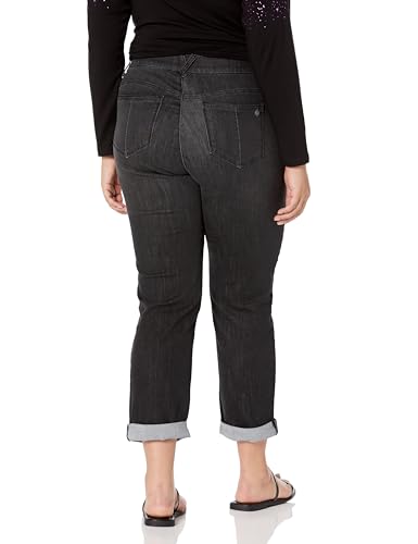 Black Denim "Ab"solution® Plus Cuffed Girlfriend Jean2