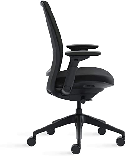 Image of Steelcase Series 2 Office Chair, Graphite Frame, Cogent Connect Peacock, Hard Floor Casters