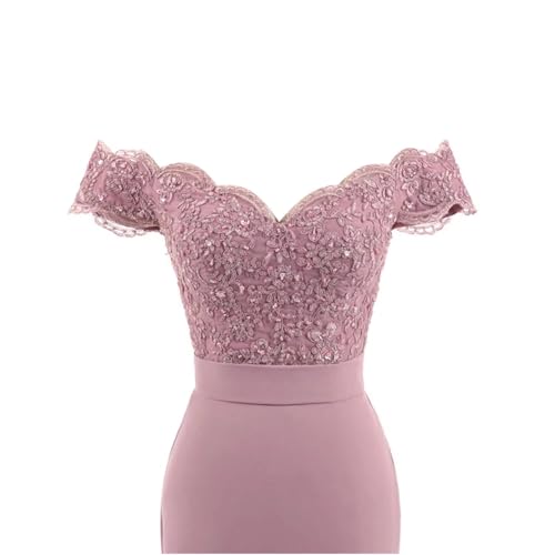 Lace Mermaid Prom Dresses for Women Off Shoudler Bridesmaid Dresses Long Sleeve Satin Formal Evening Party Gowns3