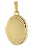 trendor Ovales Medaillon 925 Silber Vergoldet Anhänger 15x11 mm zeitloses Schmuckstück für Damen, elegantes Accessoire, 21568
