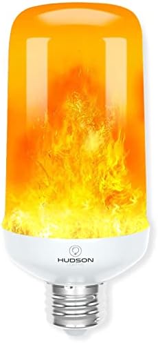 Hudson LED Halloween Lights - Flame Effect Bulb & 4-Mode Upside Down Animation - 3W Flickering Flame Bulb with E26/E27 Base (1 Pack) - Orange Fire for Indoor Outdoor Use