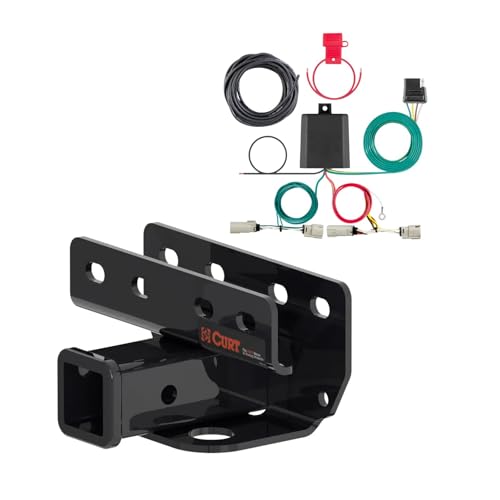 CURT Class 3 Trailer Hitch 2 Receiver with 4-Way Flat Output Custom Wiring Harness fits 2021-2026 Bronco with LED Taillights | Includes Installation Hardware and Rubber Dust Cover