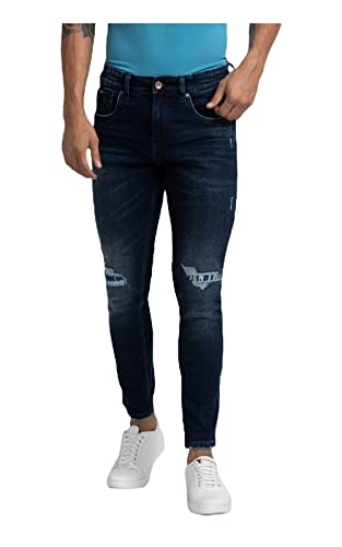Image of Spykar Men's Mid Rise Slim Fit Cotton Jeans (MANK02BB109)