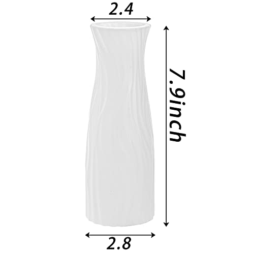 Soujoy 10 Pack Composite Plastic Flower Vase, White Small Tall Conic Floral Vase Home Decor Centerpieces, Unbreakable Bud Vase For Decor Living Room #TOP1