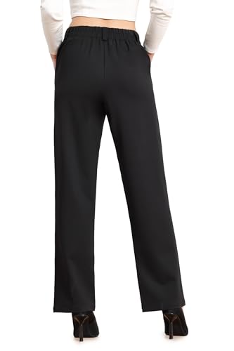 Women's Dress Pants Work High Waisted Trousers Business Casual Straight Leg Slacks 30"2