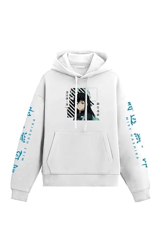 Image of Anime Inspired Design Unisex Pullover Hoodie, Black, Graphic Print Front and Back