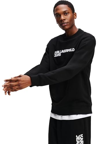 Karl Lagerfeld Felpa Con Logo Essenziale Vestibilità Regolare M uomo jeans nero