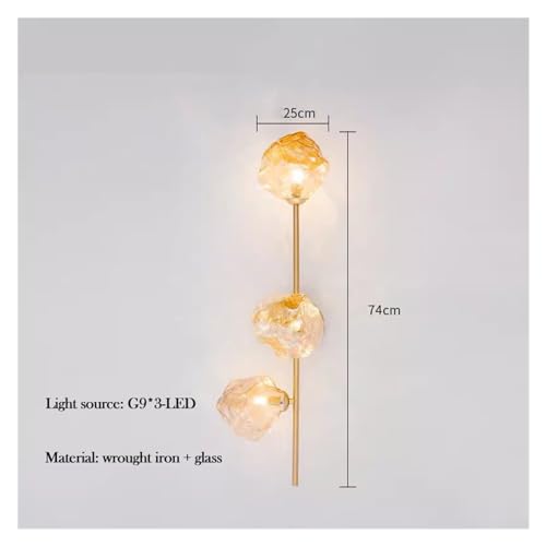 Lampe en verre ambre pour escalier d'entrée et couloir design LED