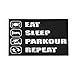 Produktbild Eat Sleep Parkour Reapeat Geschenke-Flagge, 90 x 150 cm, lustiger cooler Wandteppich für Garten, Hof, Innendekoration und Parade-Banner für draußen, Muttertagsgeschenk für Mama, Vatertagsgeschenk fü