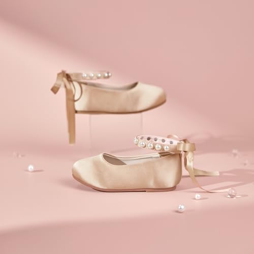Image of Felix & Flora Girls Toddler Little Ballet Shoes - Flower Girls Mary Jane Flats Dress Shoes Party Wedding