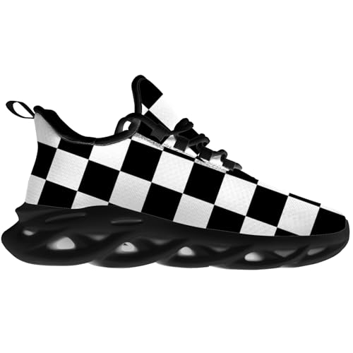 Men's Women's Fashion Sneakers Checkered Shoes Running Walking Tennis Shoes 6