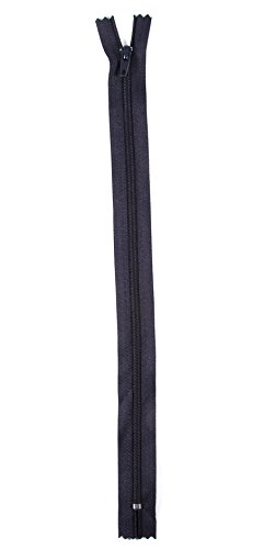 Trimz60cm (~23inch) Navy one Way end Stop Zip with 4mm Teeth x 1Pc, Polyester, 60 cm