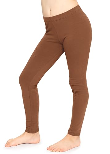 STRETCH IS COMFORT Girls Cotton Ankle Leggings Almond Small