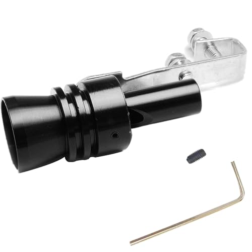 Auspuff Sound Booster Pfeife für Fake V8 Turbolader pfeifen im Auto & Motorrad Endtopf I Universal Turbo whistle Soundgenerator Tuning - Auspuffpfeife für Endrohre (Schwarz, M)
