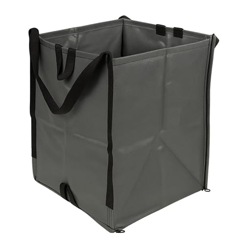 DURASACK Heavy Duty Home and Yard Bags 48-Gallon Reusable Self-Standing Lawn and Leaf Bags Garbage Can with Reinforced Handles, Gray