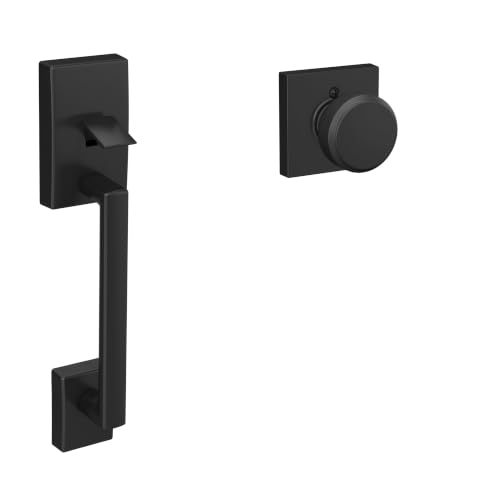 Image of SCHLAGE Century Lower Half Entry Handleset, Bowery Lever, Matte Black
