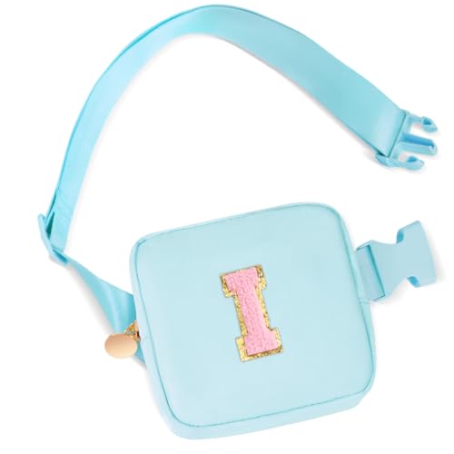 Uygafly Gifts for Girls Kids Toddler,Initial Fanny Pack Purse Blue,I