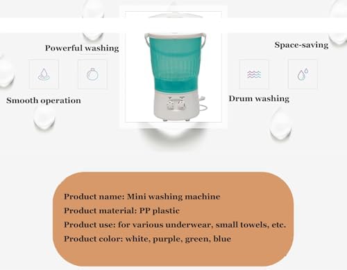 Portable Mini Washing Machine - Compact Semi-Automatic Laundry Washer with Rotary Timer, Space-Saving Design for Home, Dorm, Apartment, RV, Travel, Outdoor Use (Purple)
