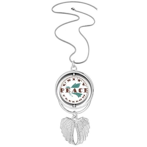 Collier avec pendentif ailes d'ange et olivier aux détails ciselés