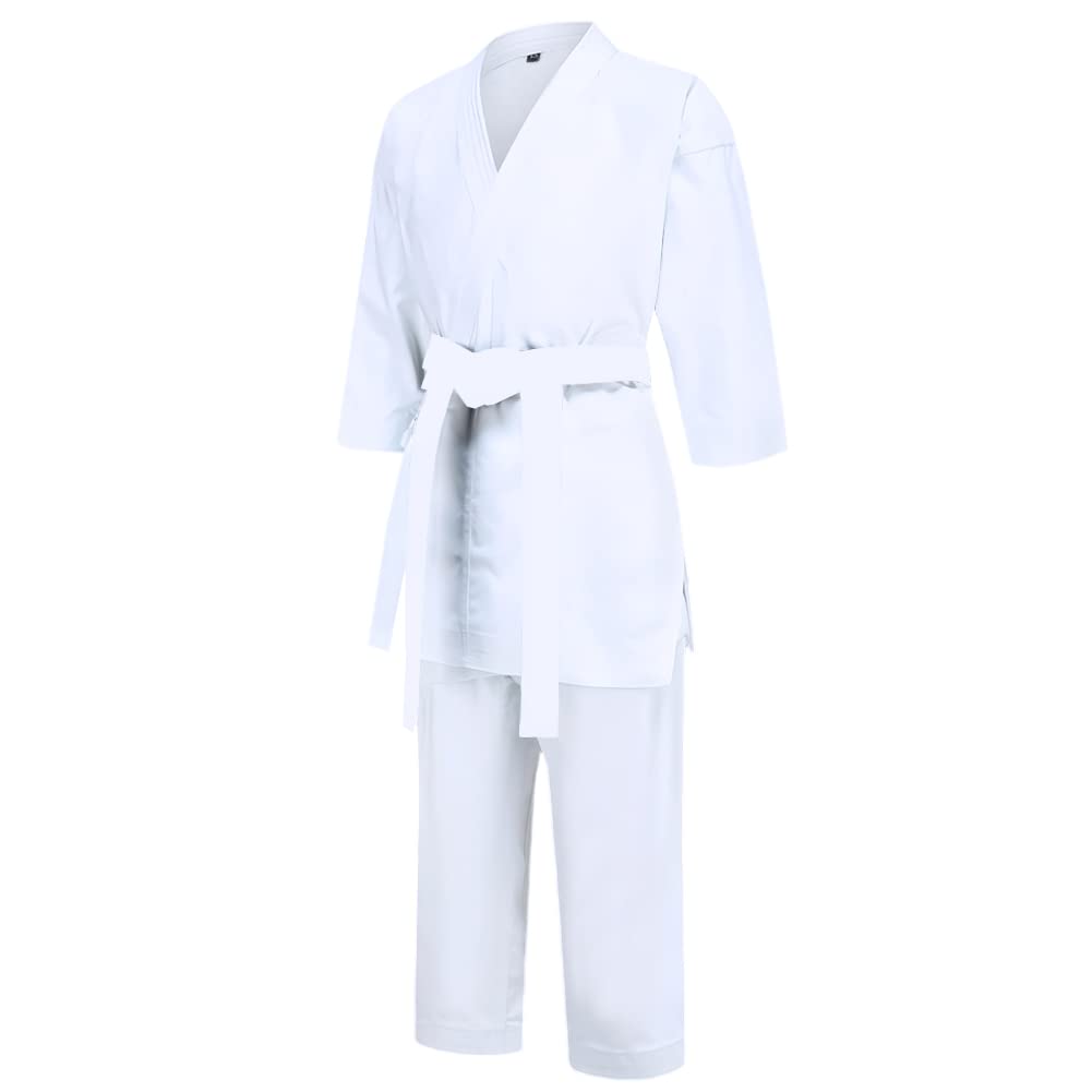 Amur Leopard Uniforme de Taekwondo Niños con Cinturón Traje de Taekwondo Profesional de Manga Larga para Karate Judo