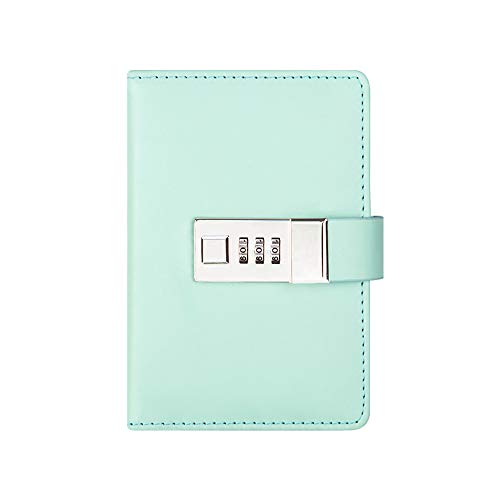Livre d'écriture cuir PU vert avec serrure à combinaison pour journal intime