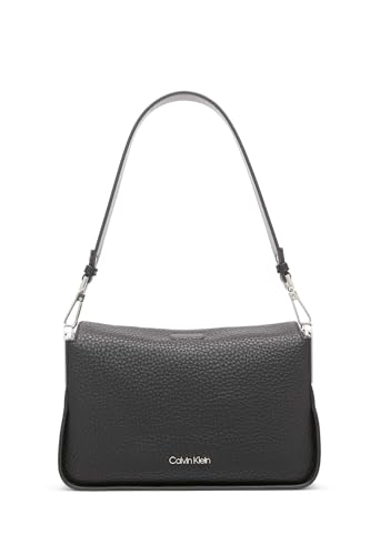Calvin Klein Fay Shoulder Bag, Black/Silver, One Size