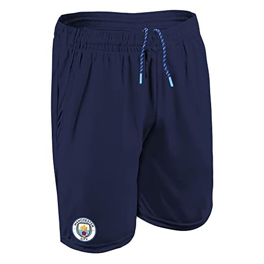 Icon Sports Men's Compatible with Manchester City Poly Soccer Shorts -01 XL