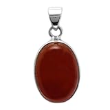 Longueur (avec anneau) 2,8cm Bijoux et Objets Le Luft - Pendentif cornaline en argent massif 925 - Dimensions de la pierre 12x18mm