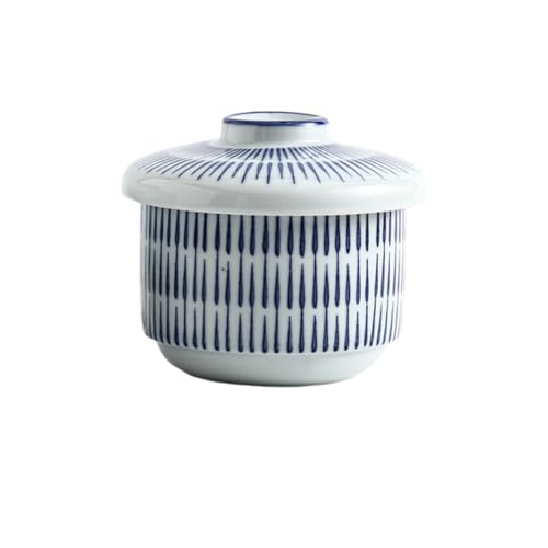 Deerou 蓋付き 茶碗蒸し器 耐熱 陶器 蓋碗セット 電子レンジ対応 漬物器 めんつゆ杯 離乳食 小鉢 業務用 飲食店 旅?向け 多用途 保存容器 茶碗蒸し作るグッズ (千草)
