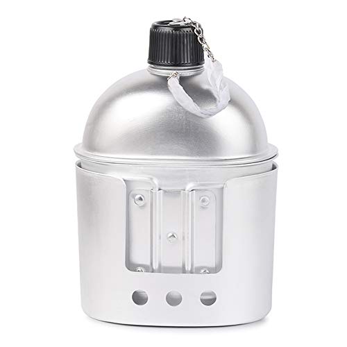 Lixada 3 pcs conjunto de panelas de alumínio cantina militar copo fogão a lenha conjunto com tampa s