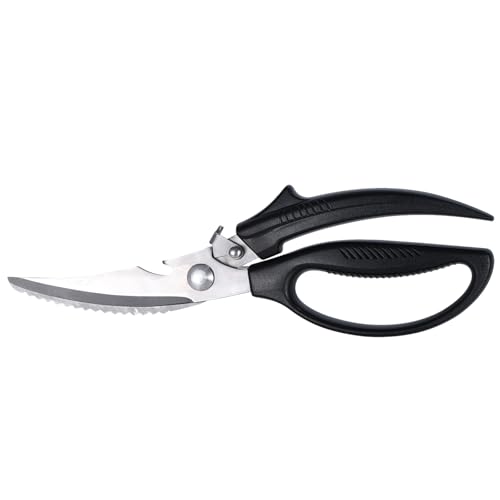 KYDIFS Left Handed Kitchen Scissors, Lefty Poultry Shears Kitchen Tools Utensils for Left Hand People/Adults (Black)